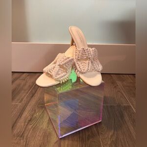 Elegant Cream Braided Mules